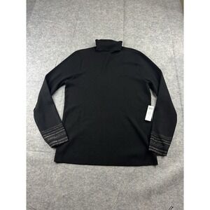 Chico's Metallic Shimmer Striped Knit Turtleneck Sweater Womens 2 (L) Holiday